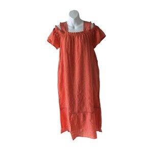 anthropologie conditions apply Off The Shoulders Coral Sundress Medium